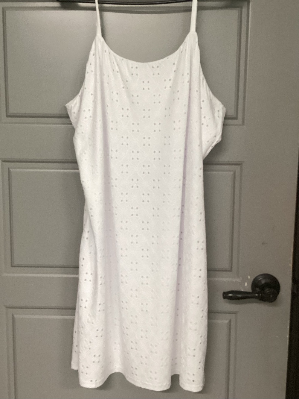 No Boundaries White Eyelet Spaghetti Strap Summer Dress